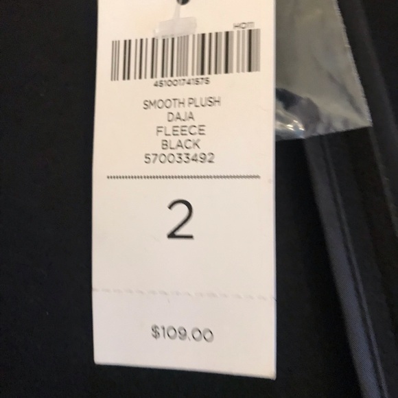 NWT Chicos Smooth Plush Daja Black Fleece Pea Coat Size 2 - Picture 10 of 11